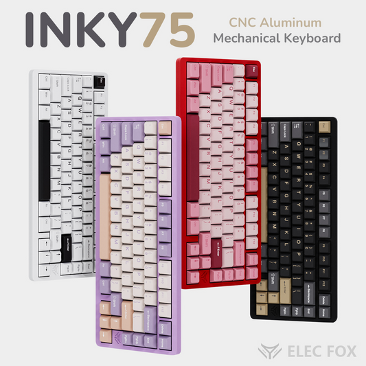 INKY 75 Aluminum Custom Mechanical Keyboard Tri-Mode 75% Layout