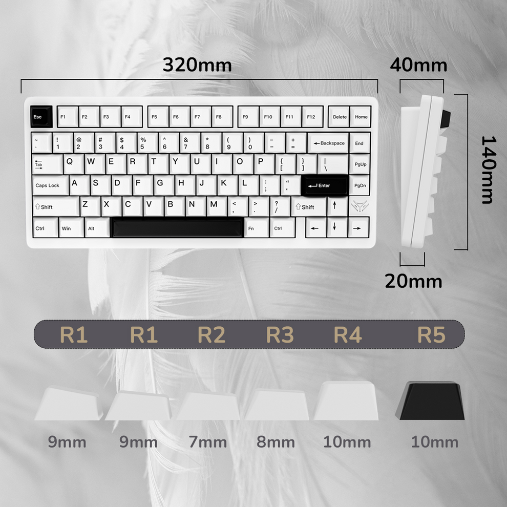 INKY 75 Aluminum Custom Mechanical Keyboard Tri-Mode 75% Layout – Elec Fox