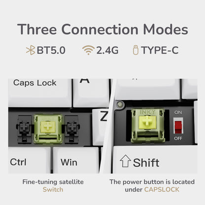 INKY 75 Aluminum Custom Mechanical Keyboard Tri-Mode 75% Layout